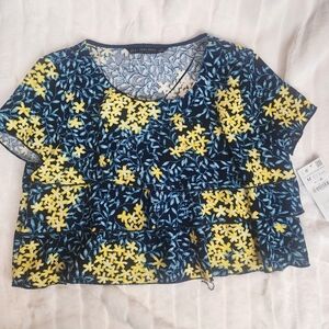 NWT Zara Basic Floral Top